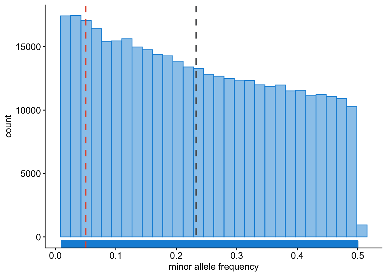Minor allele frequencies.