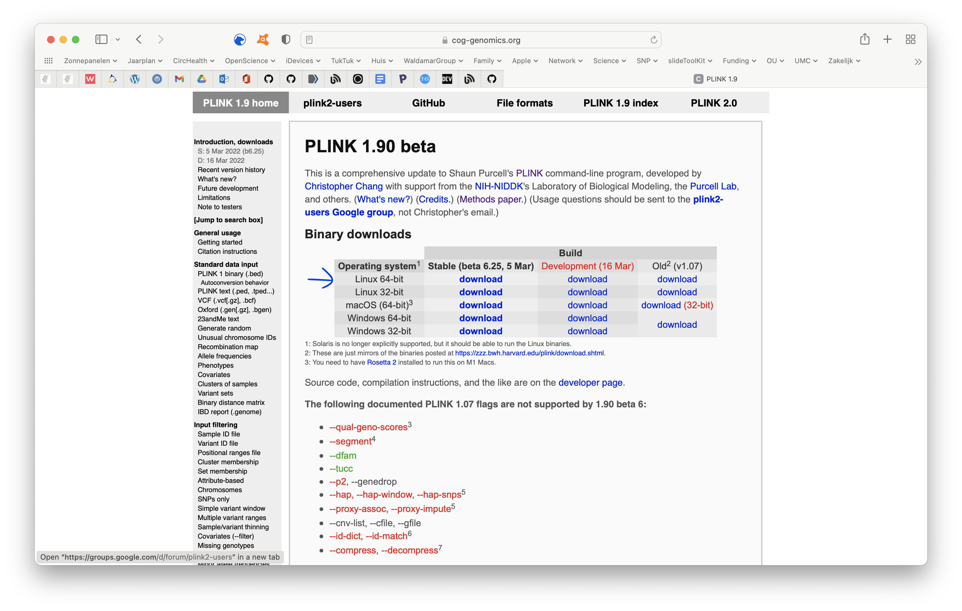 The PLINK v1.9 website.